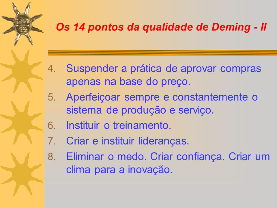 Os 14 pontos da qualidade de Deming - II