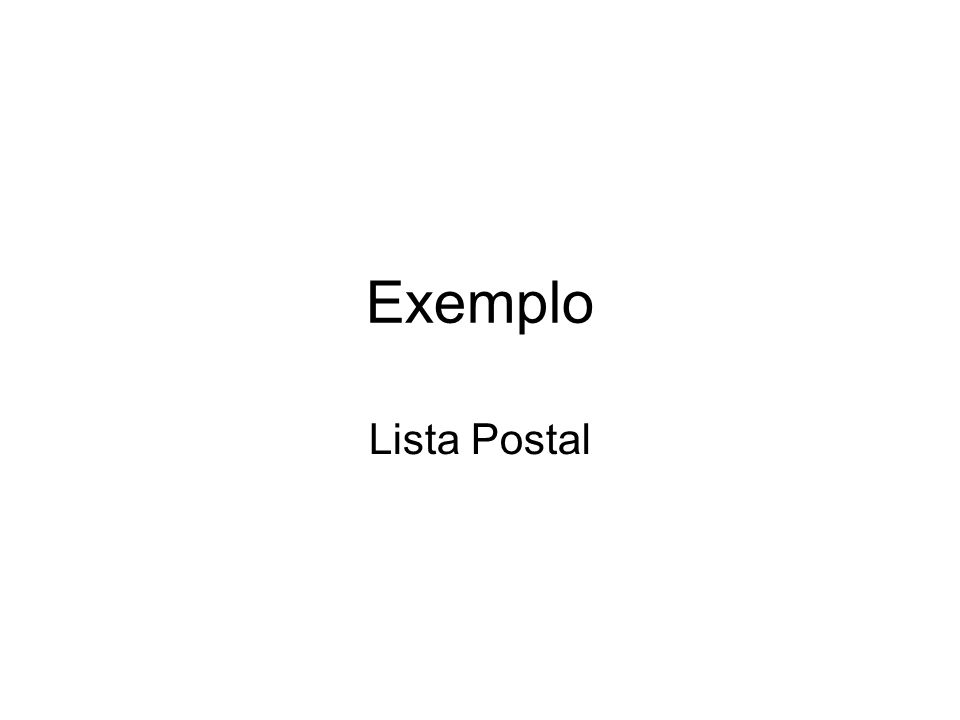Exemplo Lista Postal