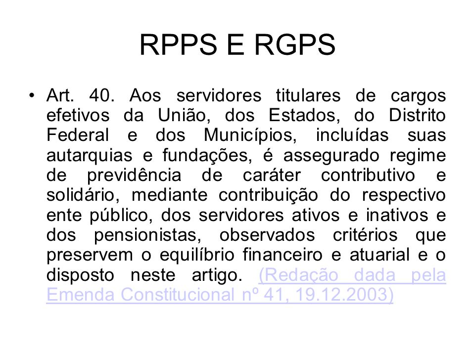 RPPS E RGPS