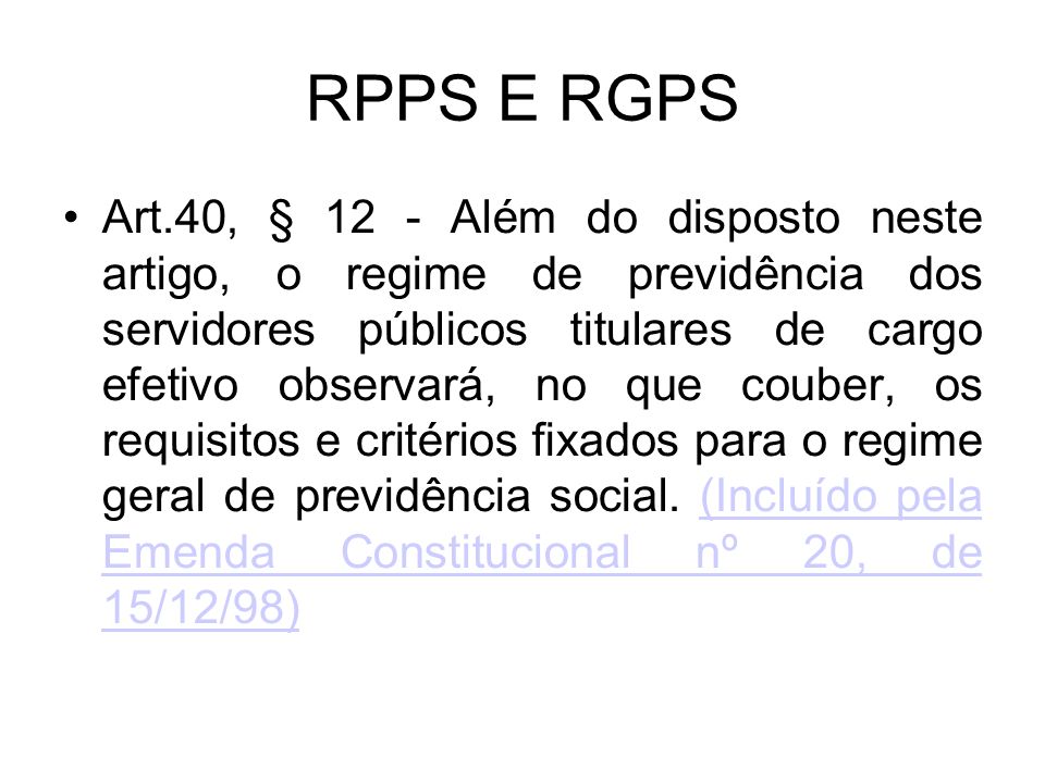 RPPS E RGPS