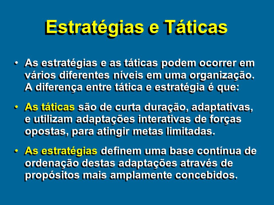 Diferença entre Tática e Estratégia para OAB