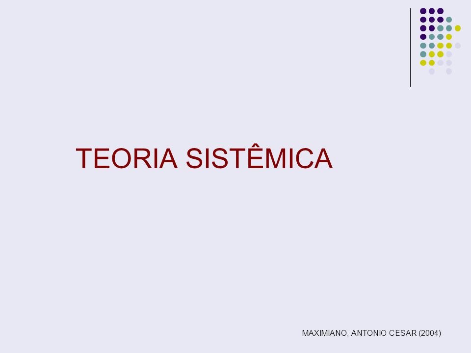 TEORIA SISTÊMICA MAXIMIANO, ANTONIO CESAR (2004)