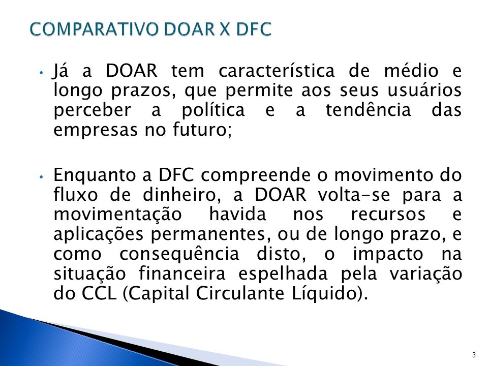 COMPARATIVO DOAR X DFC