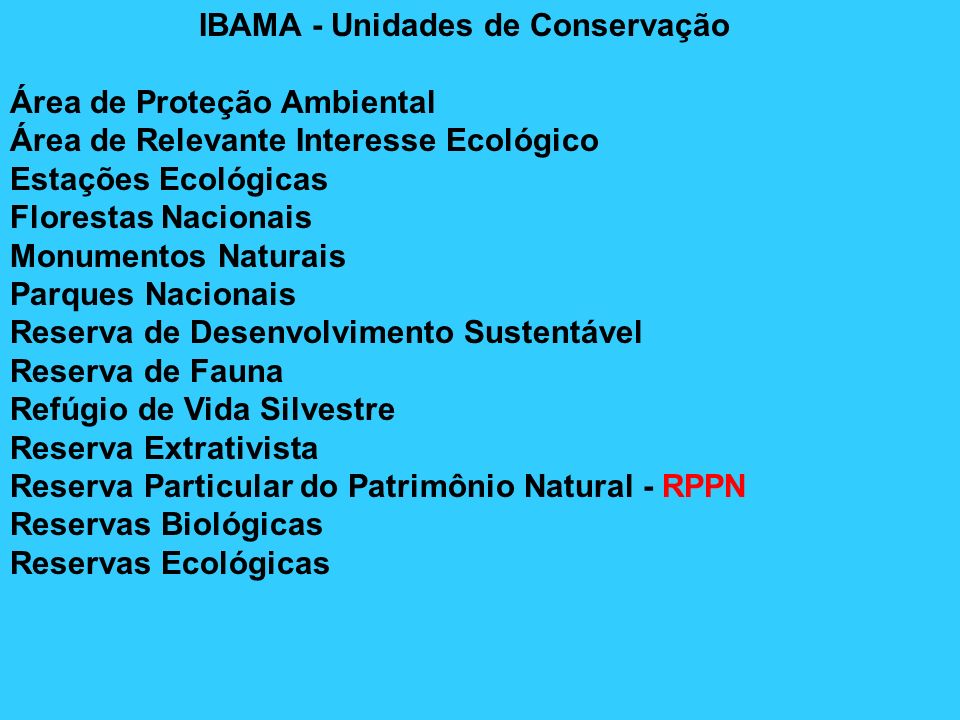 IBAMA - Unidades de Conservação
