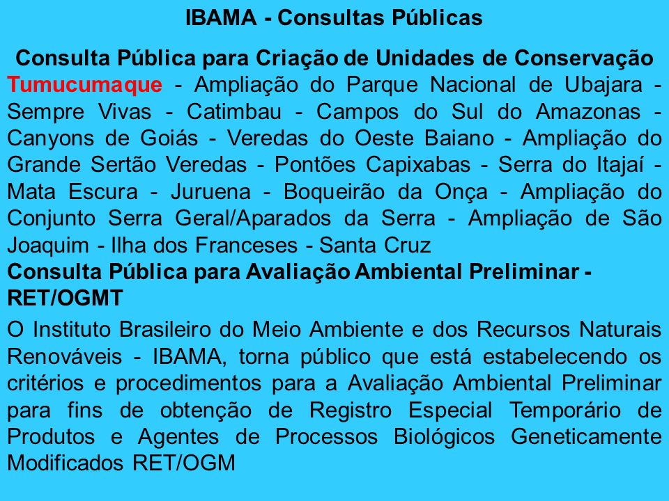 IBAMA - Consultas Públicas