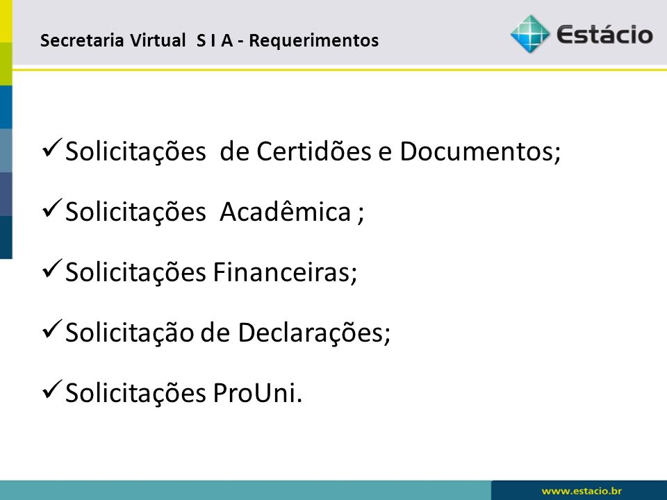 Secretaria Virtual S I A - Requerimentos