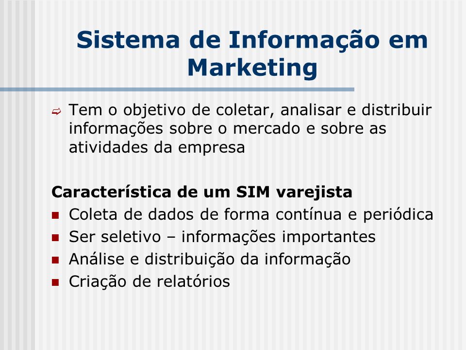 Sistema de Informação em Marketing