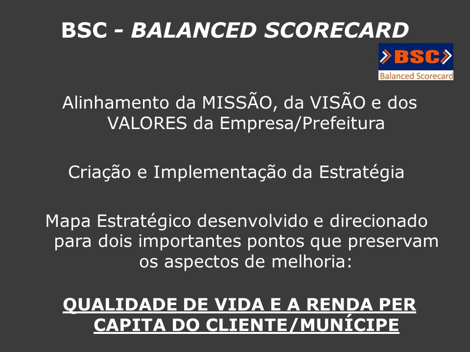 BSC - BALANCED SCORECARD