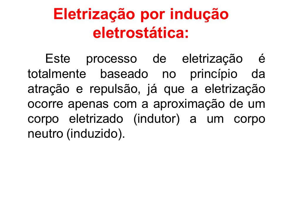 Eletrização por indução eletrostática: