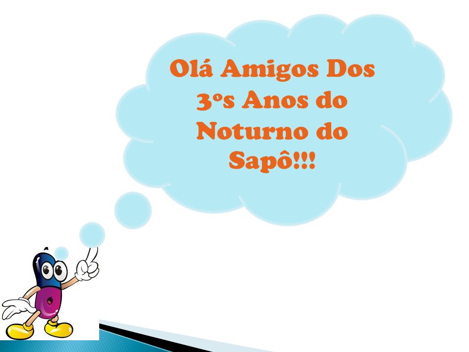 Olá Amigos Dos 3ºs Anos do Noturno do Sapô!!!