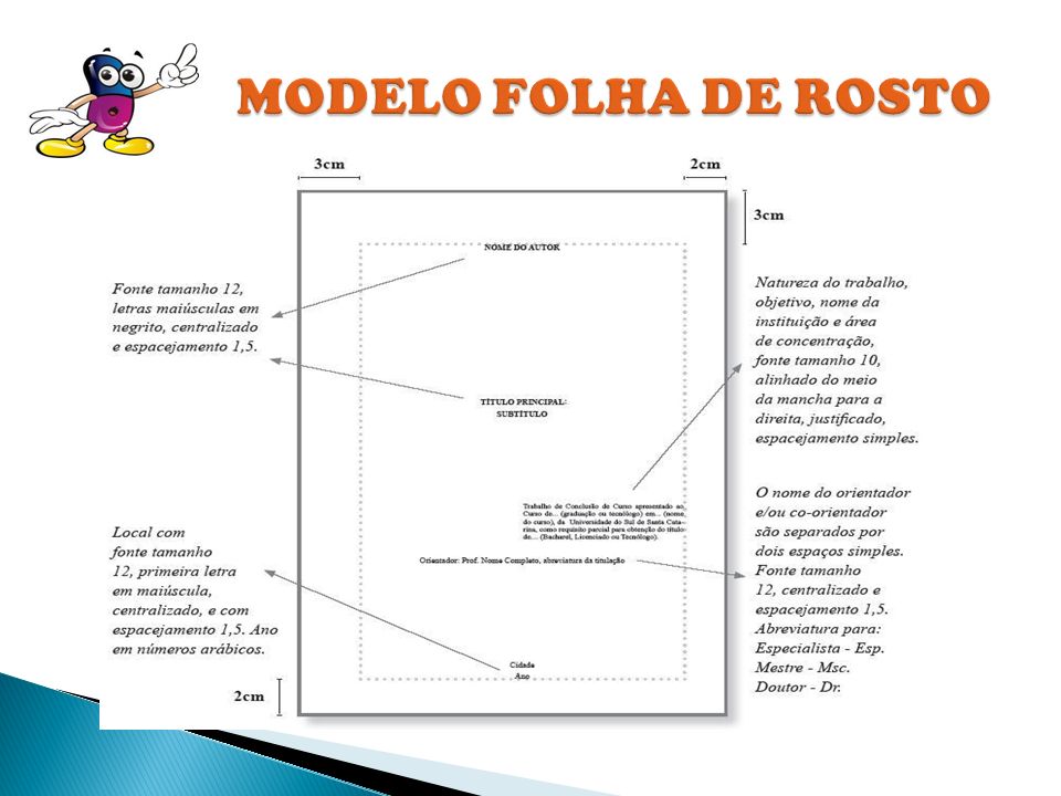 MODELO FOLHA DE ROSTO