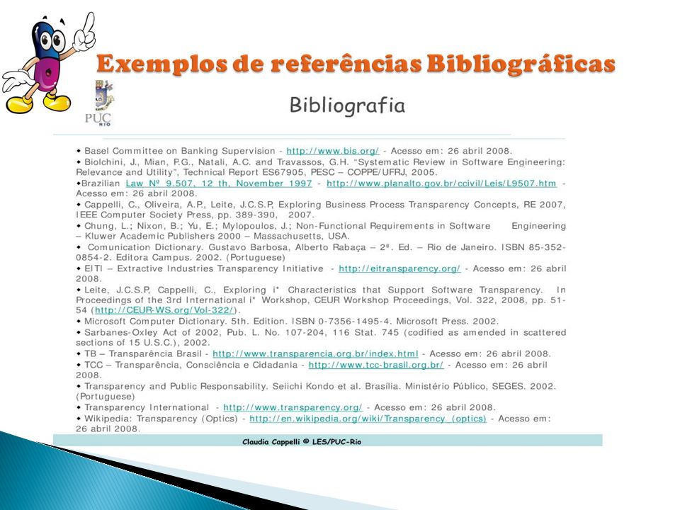 Exemplos de referências Bibliográficas