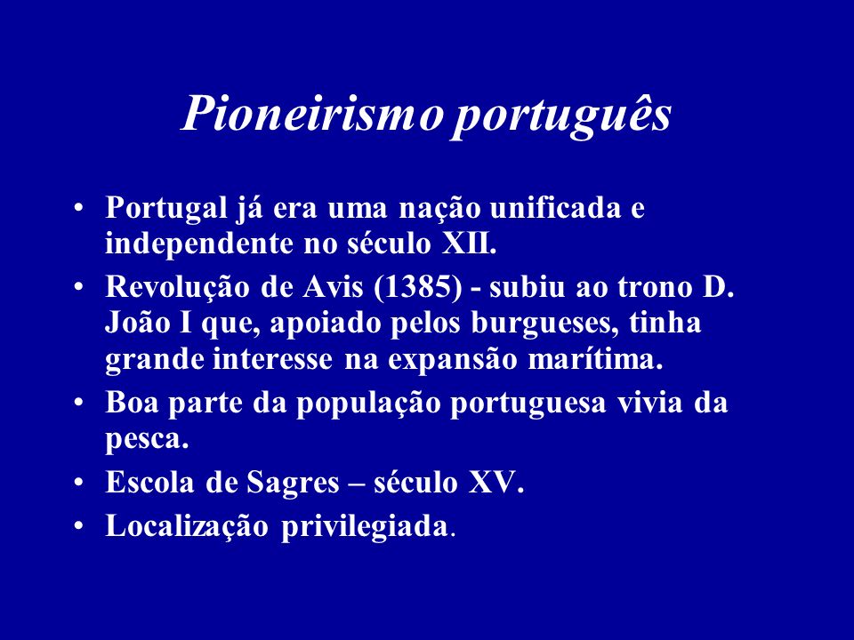 Pioneirismo português