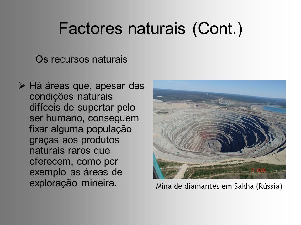 Factores naturais (Cont.)