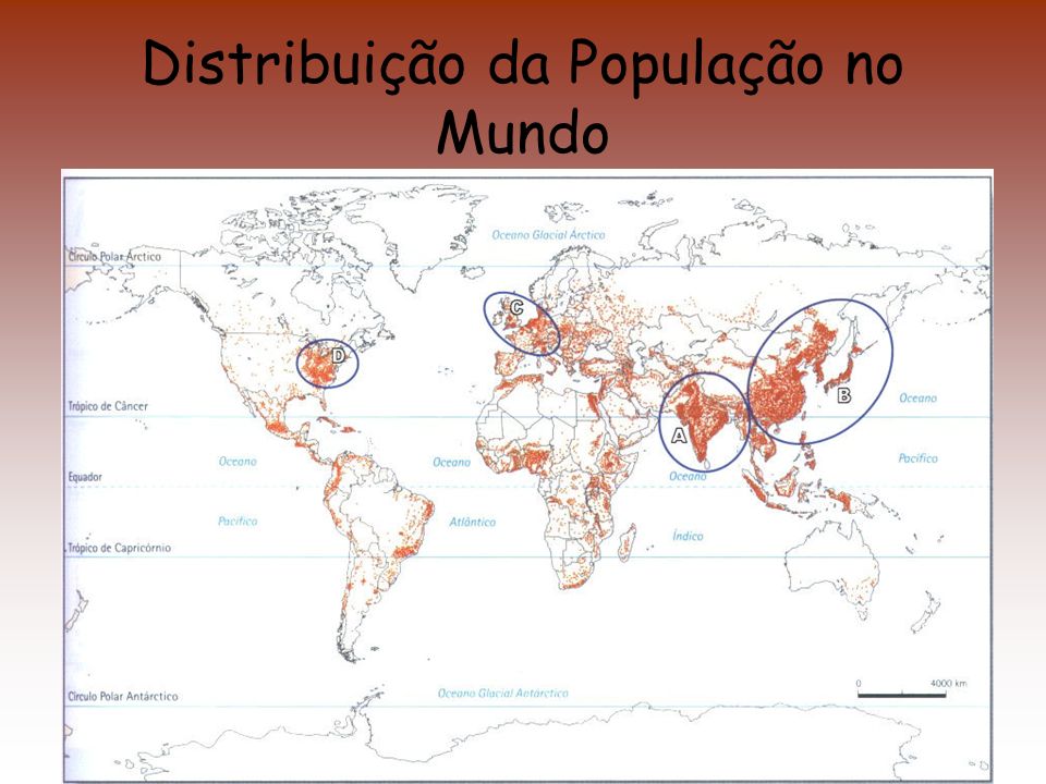 Distribuição da População no Mundo