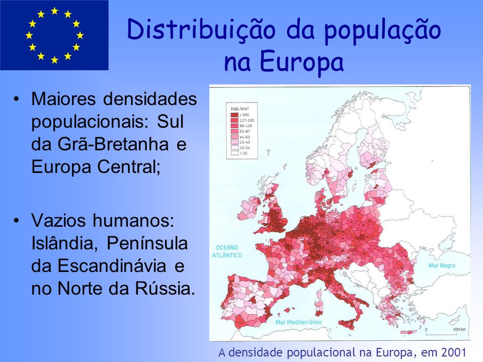 Distribuição da população na Europa