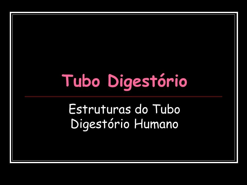 Estruturas do Tubo Digestório Humano