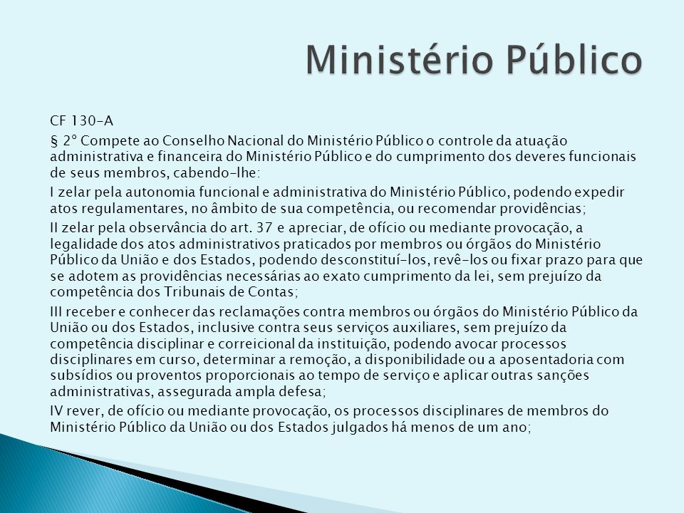 Ministério Público CF 130-A