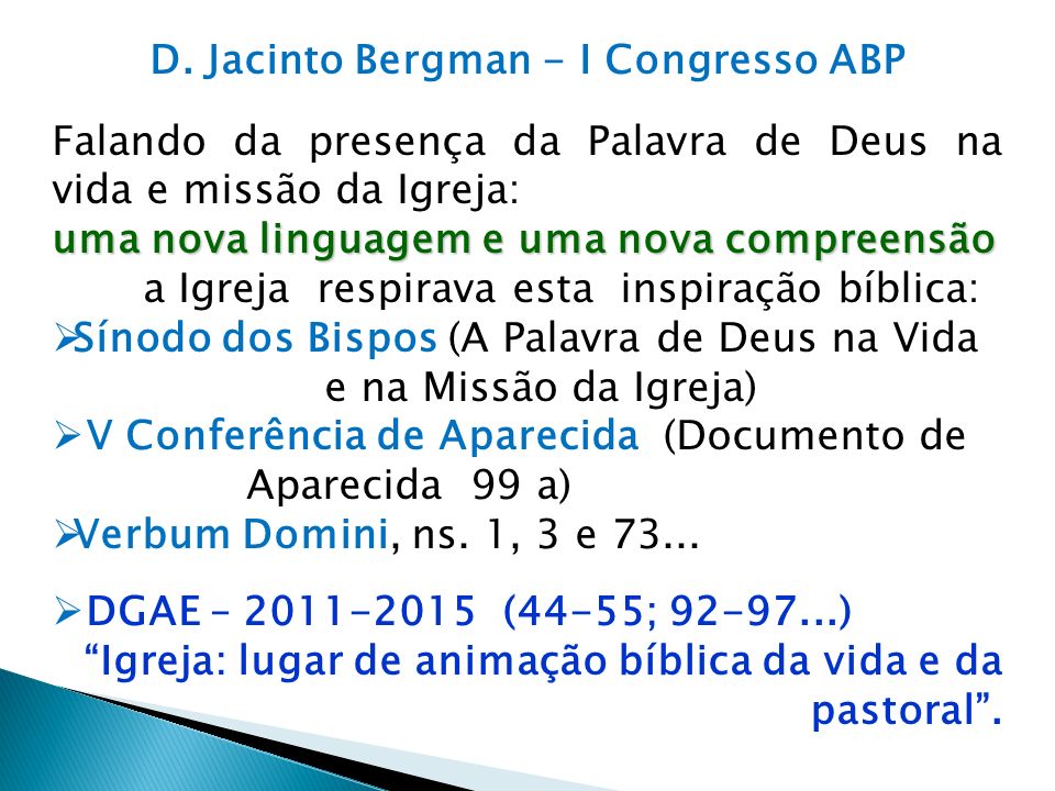 D. Jacinto Bergman - I Congresso ABP