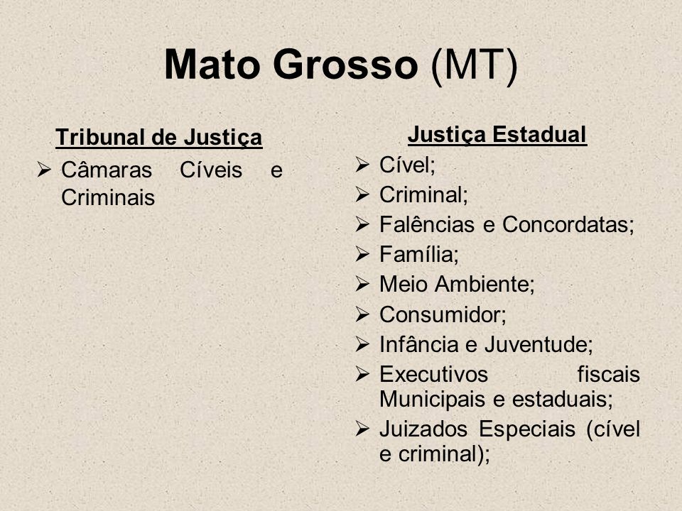 Mato Grosso (MT) Tribunal de Justiça Câmaras Cíveis e Criminais