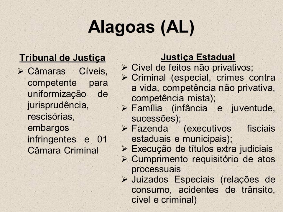 Alagoas (AL) Tribunal de Justiça Justiça Estadual