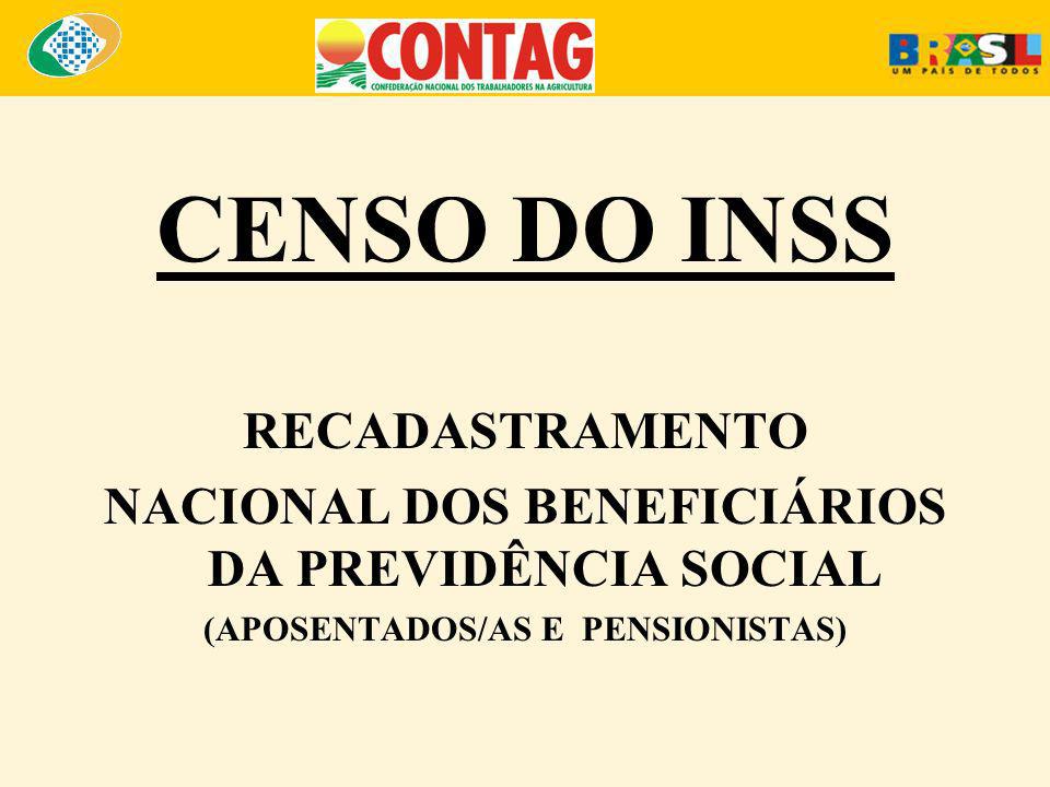 CENSO DO INSS RECADASTRAMENTO