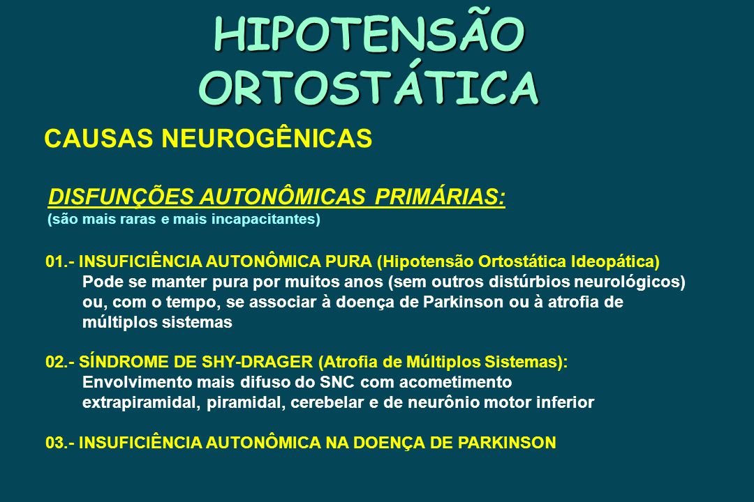 HIPOTENSÃO ORTOSTÁTICA - ppt carregar