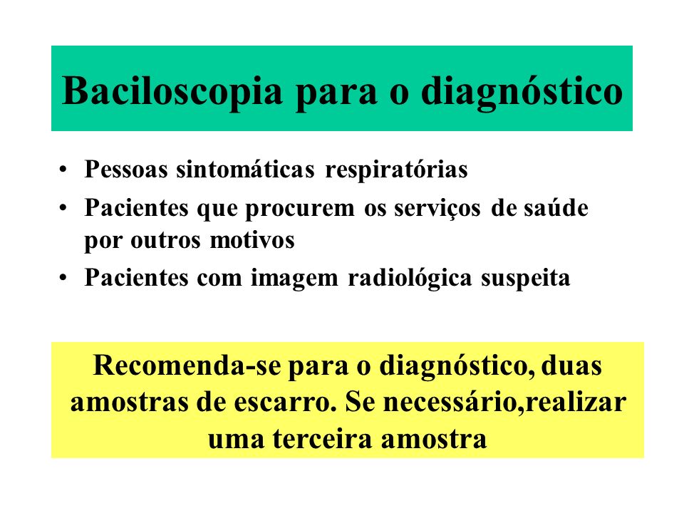 Baciloscopia para o diagnóstico