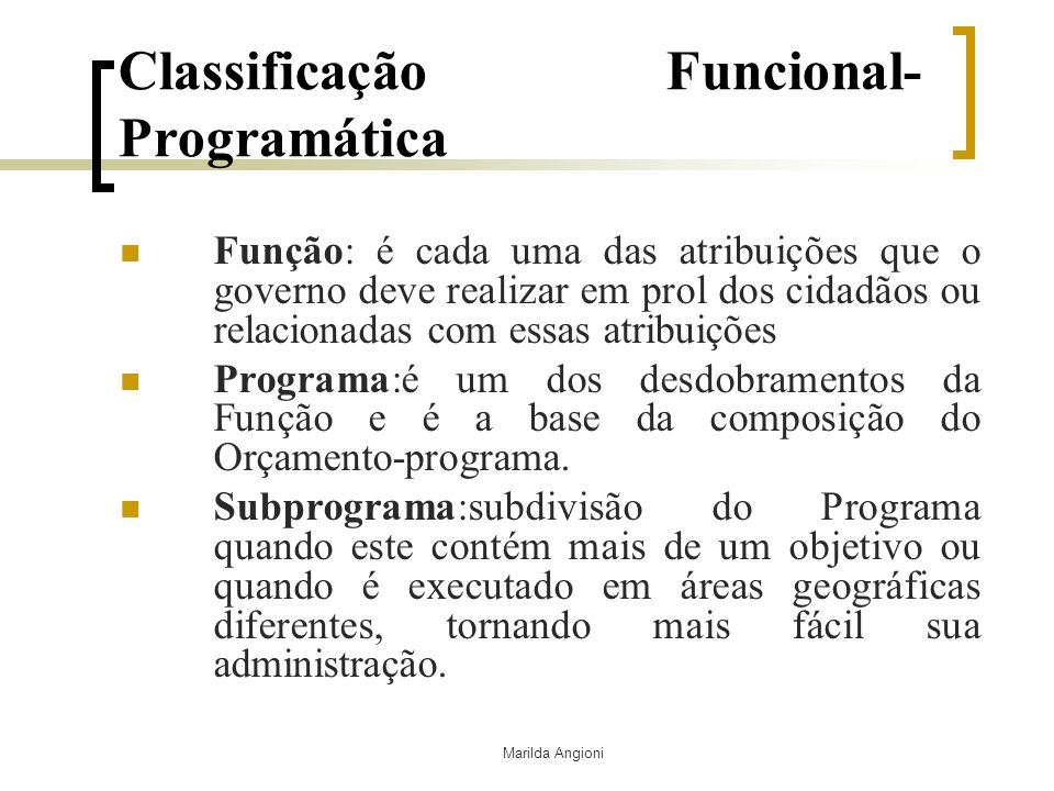 Classificação Funcional-Programática