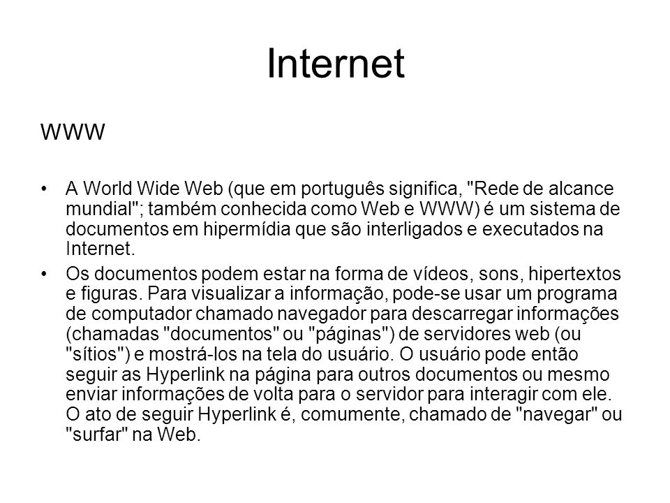 Internet WWW.