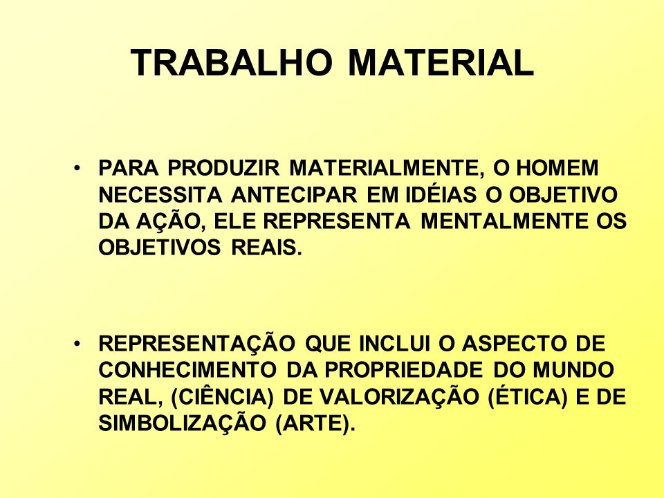 TRABALHO MATERIAL