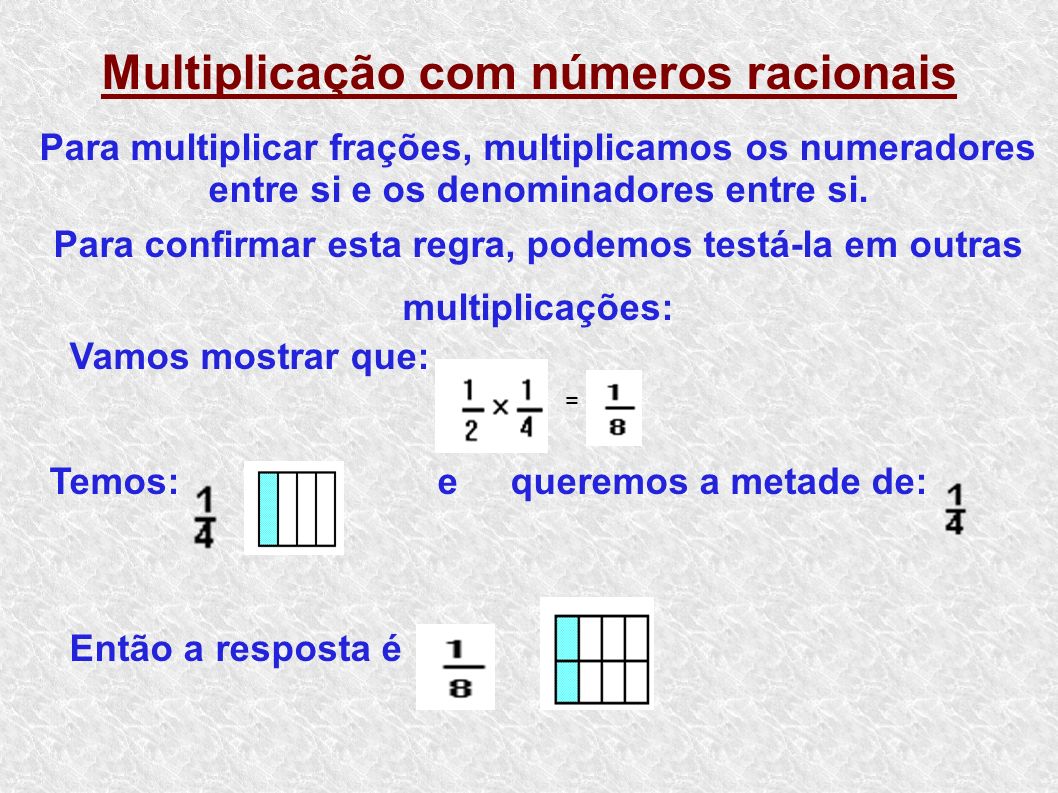 Multiplicação com números racionais