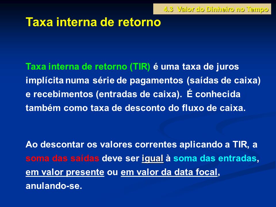 Taxa interna de retorno