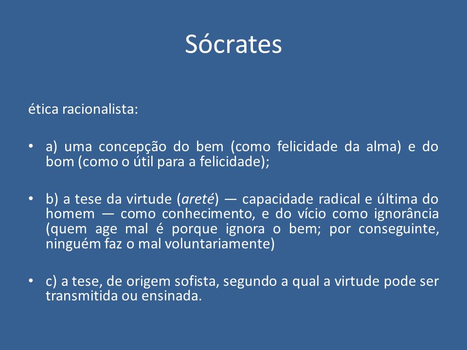Sócrates ética racionalista: