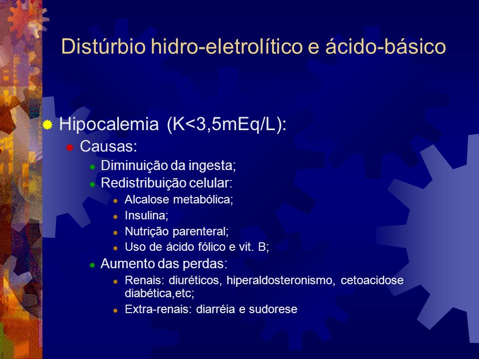 Distúrbio hidro-eletrolítico e ácido-básico