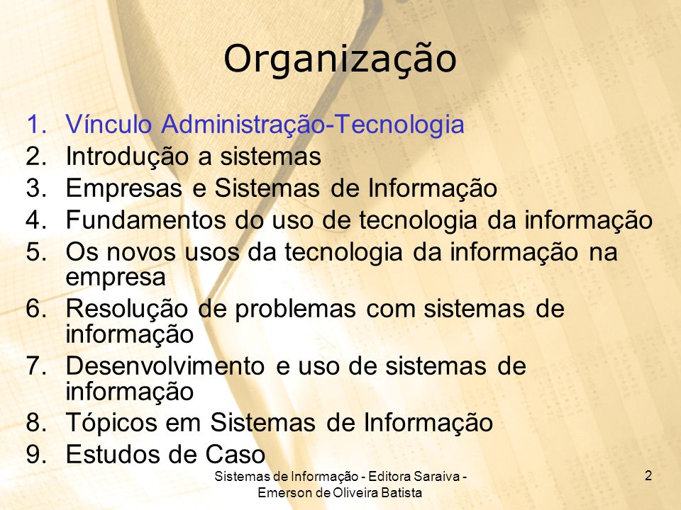 Sistemas de Informação - Editora Saraiva - Emerson de Oliveira Batista
