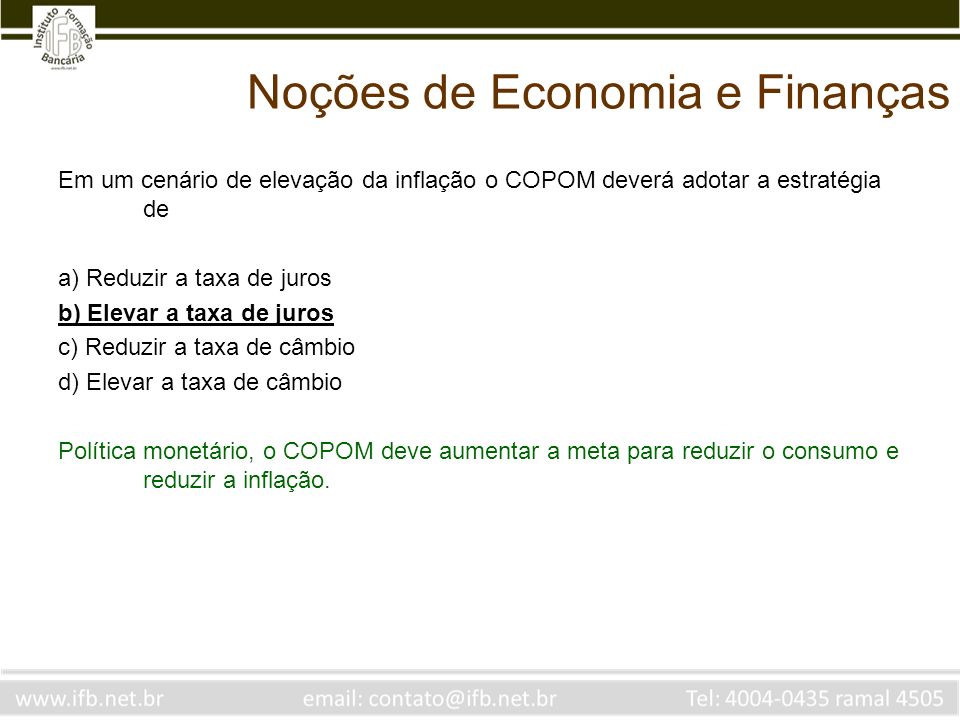 Noções de Economia e Finanças