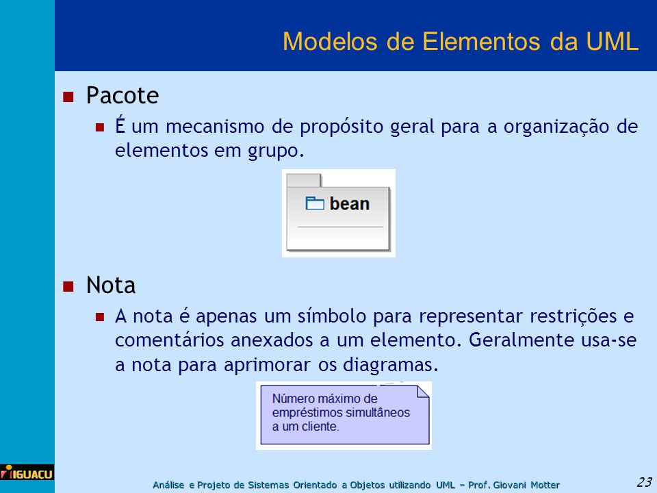 Modelos de Elementos da UML