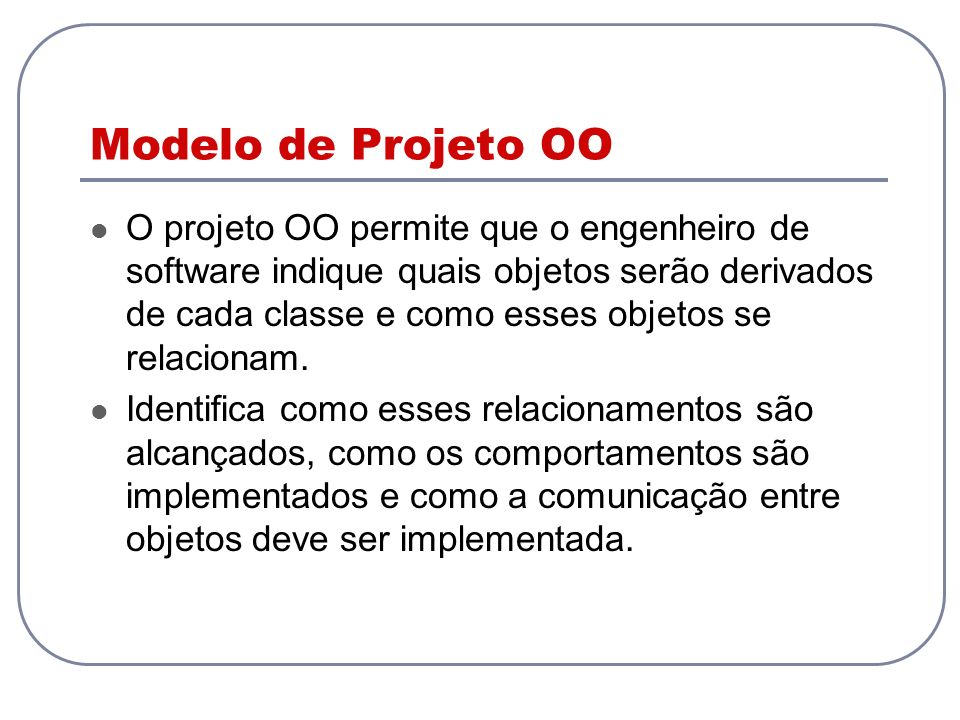 Modelo de Projeto OO