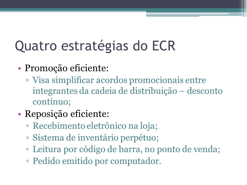 Quatro estratégias do ECR