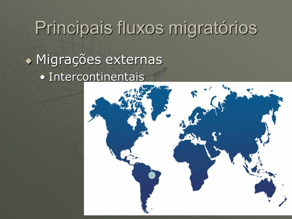 Principais fluxos migratórios