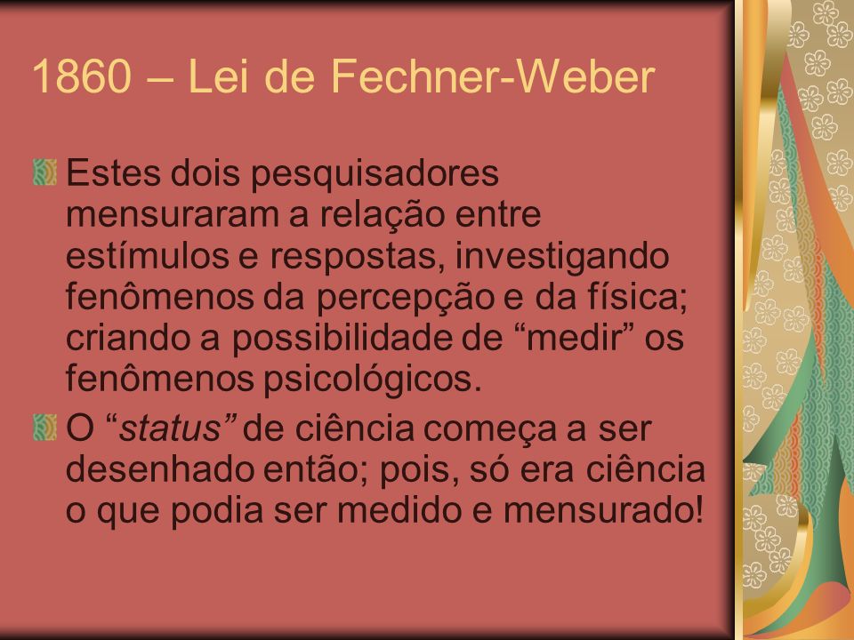 1860 – Lei de Fechner-Weber