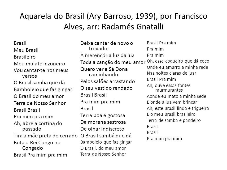 Aquarela Do Brasil Letra