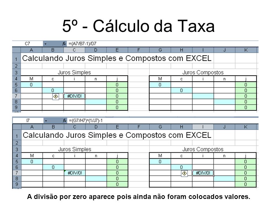 Usando o E X C E L para calcular Juros Simples e Compostos - ppt carregar