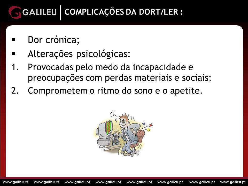 COMPLICAÇÕES DA DORT/LER :
