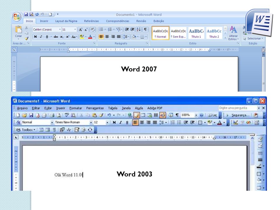 Word 2007 Word 2003