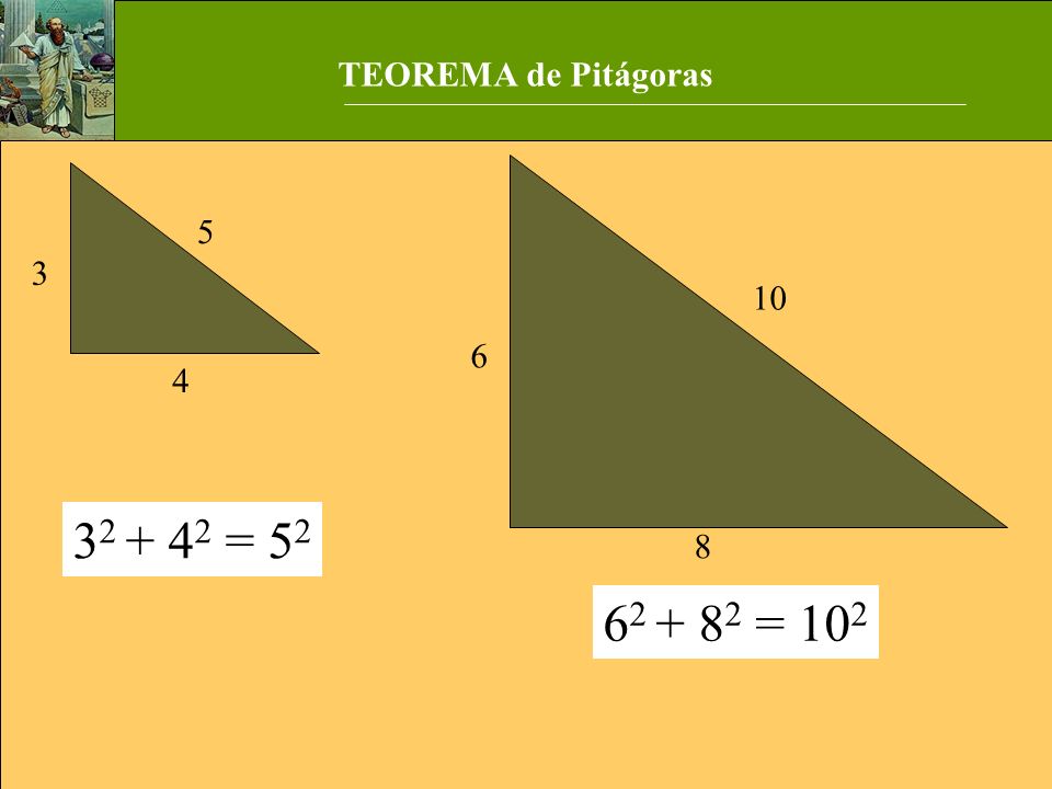 TEOREMA de Pitágoras = = 102