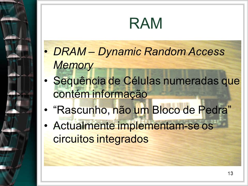 RAM DRAM – Dynamic Random Access Memory
