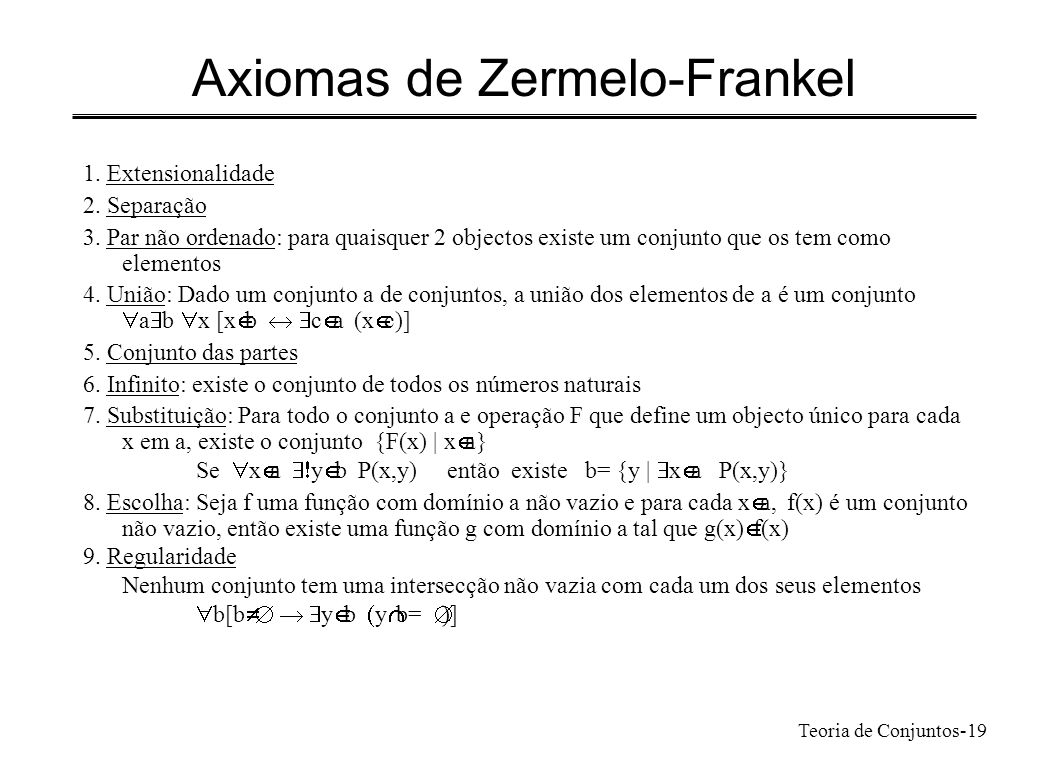 Axiomas de Zermelo-Frankel