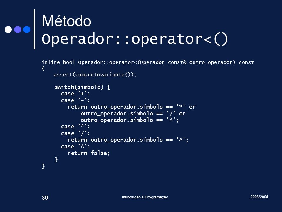 Método Operador::operator<()